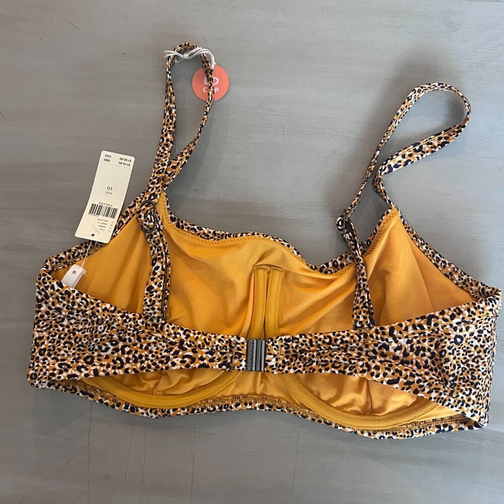NWT SEAFOLLY ANTHROPOLOGIE SPIRIT ANIMAL BRALETTE BIKINI TOP Size 14 DD NEW - Picture 9 of 13